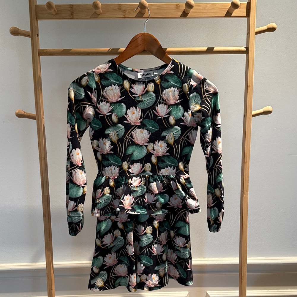 Molo Black Floral Long Sleeve Dress